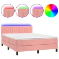 cadre de lit avec matelas et LED Rose 140x200 cm