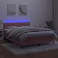 cadre de lit avec matelas et LED Rose 140x200 cm