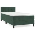 cadre de lit avec matelas Vert foncé 90x190 cm