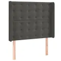 cadre de lit matelas LED Gris foncé 90x200cm Velours
