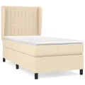 cadre de lit avec matelas Crème 80x200 cm Tissu