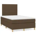 cadre de lit avec matelas Marron foncé 120x200 cm