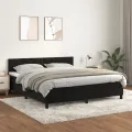 cadre de lit avec matelas Noir 180x200 cm Velours