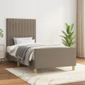 Cadre de lit avec tête de lit Taupe 90x200 cm Tissu