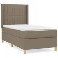 cadre de lit avec matelas Taupe 90x190 cm Tissu