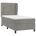 cadre de lit et matelas Gris clair 90x190 cm Velours