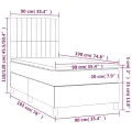 cadre de lit et matelas Crème 90x190 cm Tissu