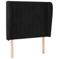 Tête de lit avec oreilles Noir 93x23x118/128 cm Velours