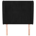 Tête de lit avec oreilles Noir 93x23x118/128 cm Velours