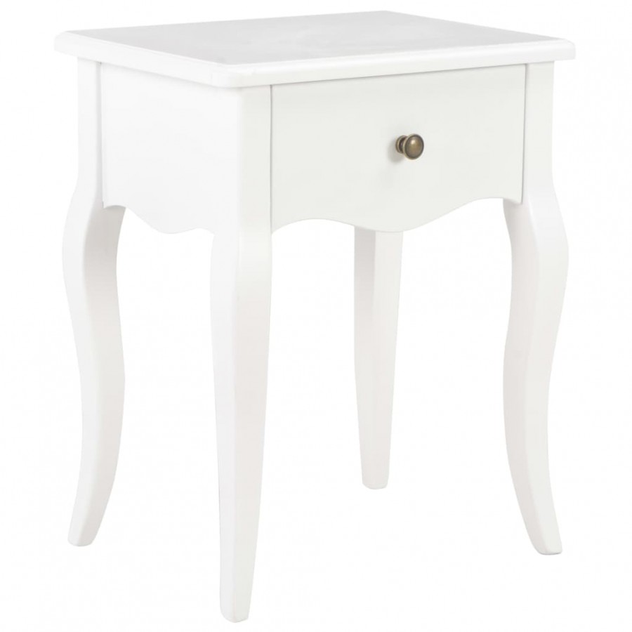 Table de chevet Blanc 40 x 30 x 50 cm Bois de pin massif