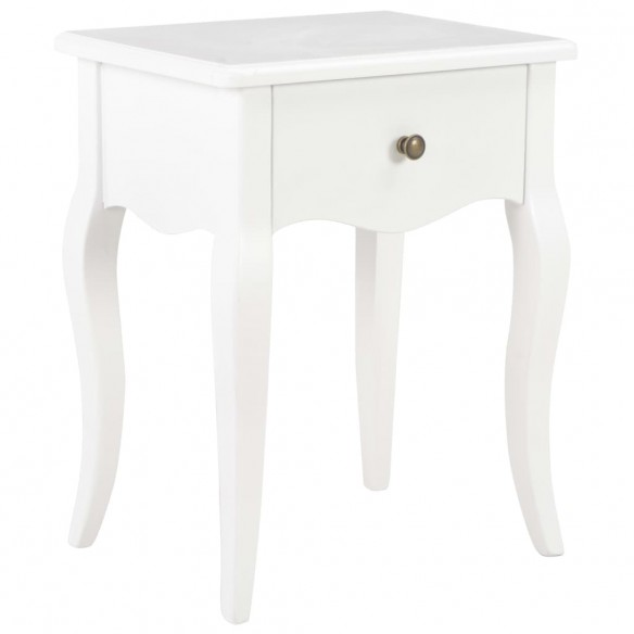 Table de chevet Blanc 40 x 30 x 50 cm Bois de pin massif