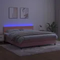 cadre de lit avec matelas LED Rose 180x200cm Velours
