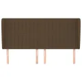 Tête de lit avec oreilles Marron foncé 183x23x118/128 cm Tissu