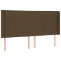 Tête de lit avec oreilles Marron foncé 183x16x118/128 cm Tissu