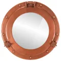Miroir en forme de hublot mural Ø38 cm aluminium et verre