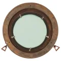 Miroir en forme de hublot mural Ø38 cm aluminium et verre