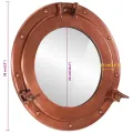 Miroir en forme de hublot mural Ø38 cm aluminium et verre