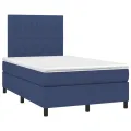 cadre de lit matelas et LED bleu 120x190 cm tissu
