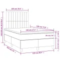 cadre de lit matelas et LED bleu 120x190 cm tissu