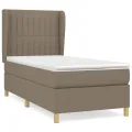 cadre de lit avec matelas Taupe 90x190 cm Tissu
