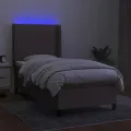 cadre de lit matelas et LED Taupe 90x190 cm Tissu