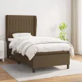 cadre de lit avec matelas Marron foncé 100x200 cm