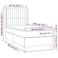 cadre de lit et matelas Crème 90x190 cm Tissu