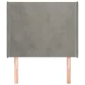 Tête de lit avec oreilles Gris clair 93x16x118/128 cm Velours