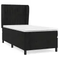 cadre de lit et matelas Noir 80x200 cm Velours