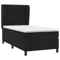 cadre de lit et matelas Noir 80x200 cm Velours