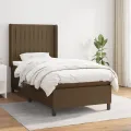 cadre de lit avec matelas Marron foncé 100x200 cm