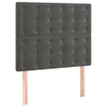 cadre de lit et matelas et LED Gris foncé 90x200 cm