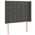 cadre de lit matelas LED Gris foncé 90x190cm Velours