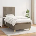 cadre de lit avec matelas Taupe 80x200 cm Tissu