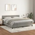 cadre de lit et matelas Gris clair 180x200cm Velours