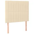Cadre de lit avec tête de lit Crème 90x190 cm Tissu