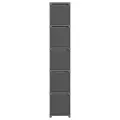Étagère à 15 cubes avec boîtes Gris 103x30x175,5 cm Tissu