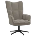 Chaise de relaxation avec repose-pied Gris clair Velours