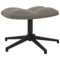 Chaise de relaxation avec repose-pied Gris clair Velours