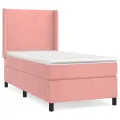 cadre de lit avec matelas Rose 90x200 cm Velours