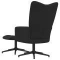 Chaise de relaxation avec repose-pied Noir Velours