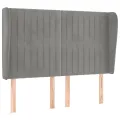 Tête de lit avec oreilles Gris clair 147x23x118/128 cm Velours