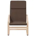 Chaise de relaxation avec repose-pied Marron foncé Tissu