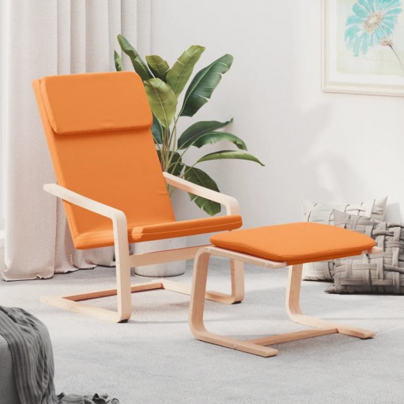 Chaise de relaxation avec repose-pied Jaune foncé Tissu