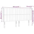 Tête de lit à LED Marron foncé 203x16x118/128 cm Tissu