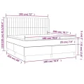 cadre de lit avec matelas Noir 180x200 cm Velours