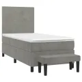 cadre de lit et matelas Gris clair 90x190 cm Velours