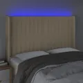 Tête de lit à LED Crème 147x16x118/128 cm Tissu