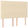 cadre de lit avec matelas Crème 140x200 cm Tissu