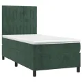 cadre de lit matelas LED Vert foncé 90x190cm Velours